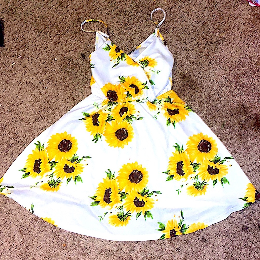 Sunflower Spaghetti Strap Dress